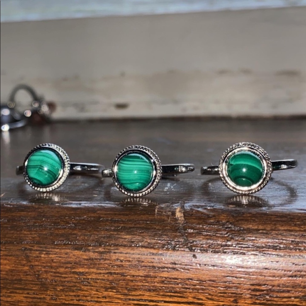 malachite adjustable rings